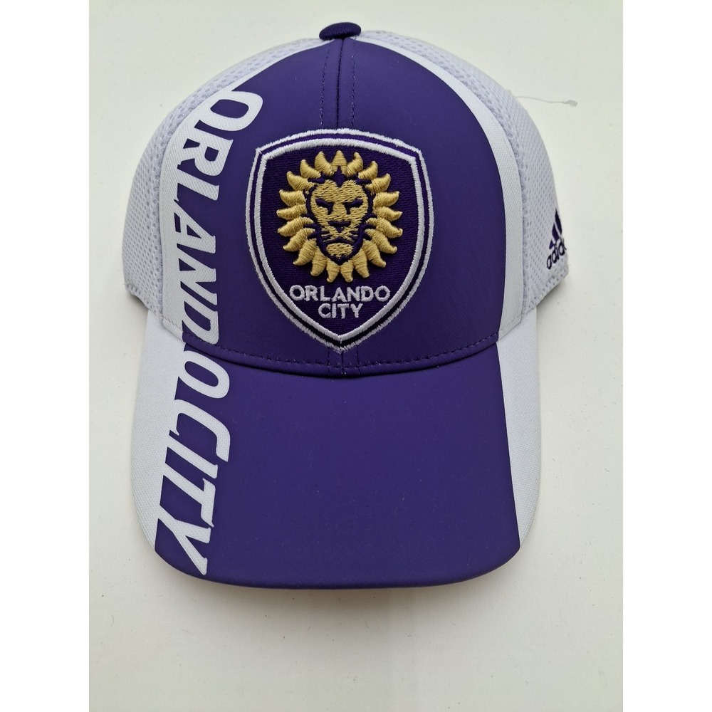 Orlando City SC Adidas FitMax 70 White And Purple Fitted Baseball Hat S/M, New